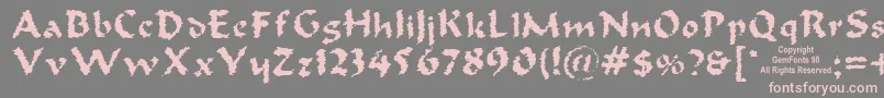 フォントOldoak – 灰色の背景にピンクのフォント