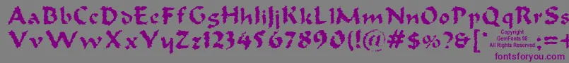 Oldoak Font – Purple Fonts on Gray Background