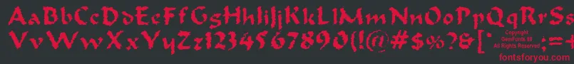 Шрифт Oldoak – красные шрифты на чёрном фоне