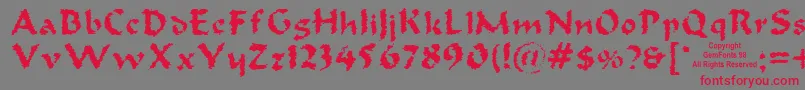 Шрифт Oldoak – красные шрифты на сером фоне