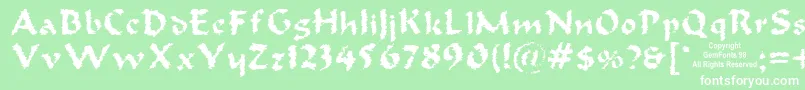 Шрифт Oldoak – белые шрифты на зелёном фоне