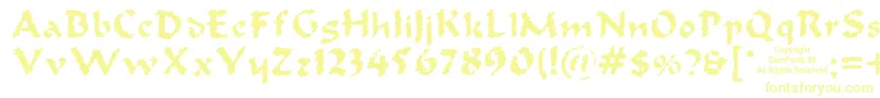 Czcionka Oldoak – żółte czcionki