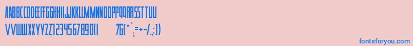 Tower Font – Blue Fonts on Pink Background