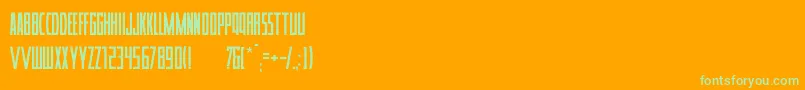 Tower-Schriftart – Grüne Schriften auf orangefarbenem Hintergrund