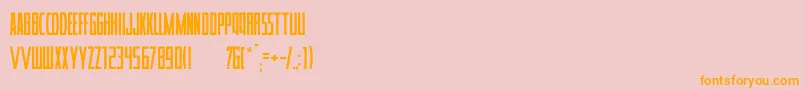 Tower-Schriftart – Orangefarbene Schriften auf rosa Hintergrund