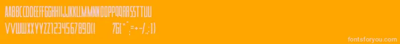 Tower-Schriftart – Rosa Schriften auf orangefarbenem Hintergrund