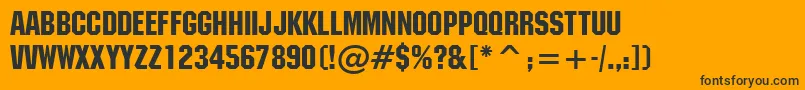 Czcionka Machinen – czarne czcionki na pomarańczowym tle