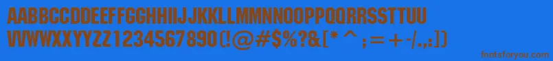 Machinen Font – Brown Fonts on Blue Background