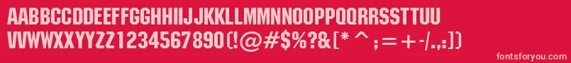 Machinen Font – Pink Fonts on Red Background