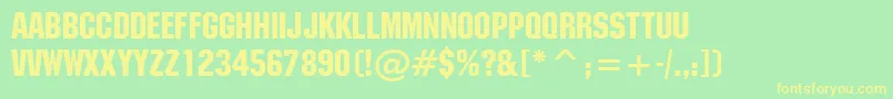 Machinen Font – Yellow Fonts on Green Background