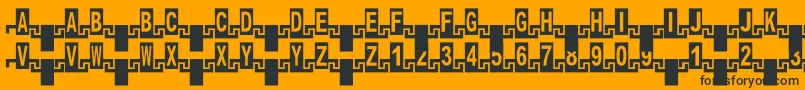 Zipperc-Schriftart – Schwarze Schriften auf orangefarbenem Hintergrund