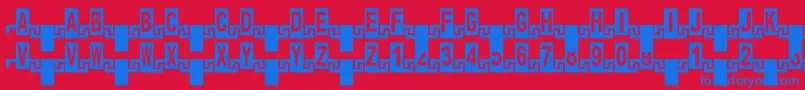 Zipperc Font – Blue Fonts on Red Background