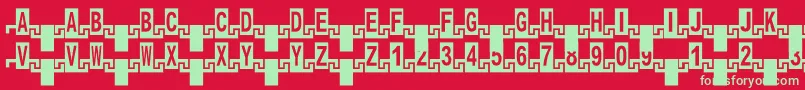 Zipperc-Schriftart – Grüne Schriften auf rotem Hintergrund