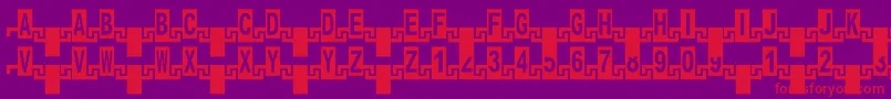 Zipperc-Schriftart – Rote Schriften auf violettem Hintergrund