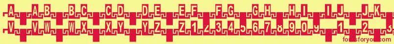フォントZipperc – 赤い文字の黄色い背景