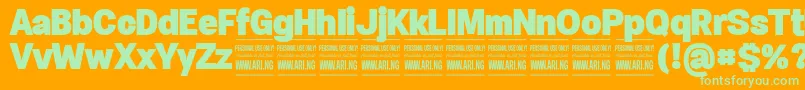 SpecifypersonalNormblack Font – Green Fonts on Orange Background