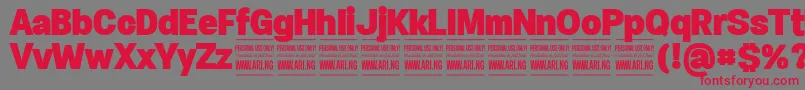 SpecifypersonalNormblack Font – Red Fonts on Gray Background