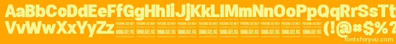 SpecifypersonalNormblack Font – Yellow Fonts on Orange Background