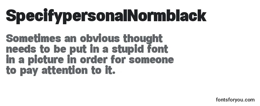 SpecifypersonalNormblack Font