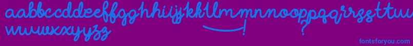 フォントMillennialSolstice – 紫色の背景に青い文字