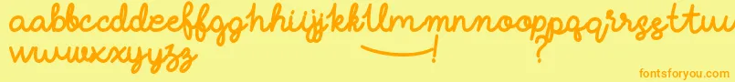 MillennialSolstice Font – Orange Fonts on Yellow Background