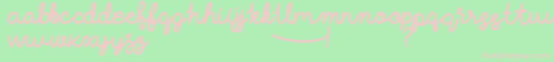 フォントMillennialSolstice – 緑の背景にピンクのフォント