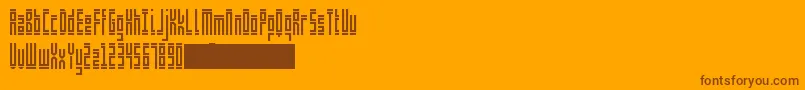 ShelfLife-Schriftart – Braune Schriften auf orangefarbenem Hintergrund