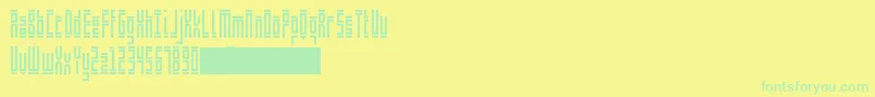 ShelfLife-Schriftart – Grüne Schriften auf gelbem Hintergrund