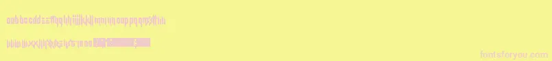 フォントKittyKatastrophe – ピンクのフォント、黄色の背景