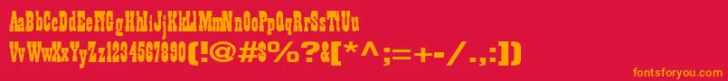 フォントBillythekid65RegularTtext – 赤い背景にオレンジの文字