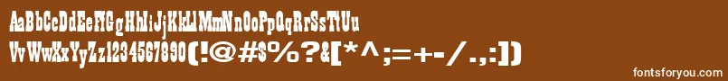 Więcej informacji o czcionce Billythekid65RegularTtext Czcionka Billythekid65RegularTtext – białe czcionki na brązowym tle
