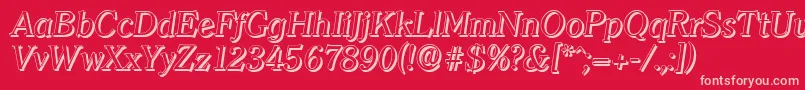 ClearfaceshadowItalic Font – Pink Fonts on Red Background