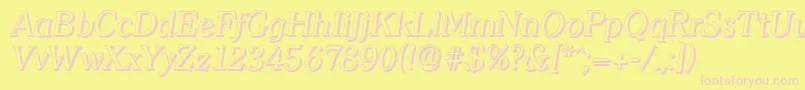 ClearfaceshadowItalic Font – Pink Fonts on Yellow Background