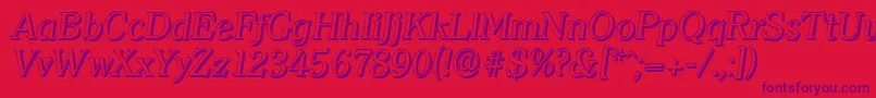 ClearfaceshadowItalic-Schriftart – Violette Schriften auf rotem Hintergrund