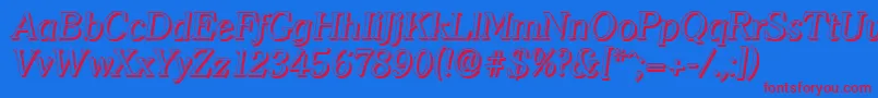 ClearfaceshadowItalic Font – Red Fonts on Blue Background