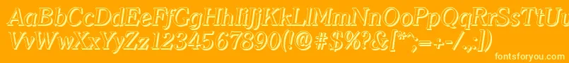 ClearfaceshadowItalic Font – Yellow Fonts on Orange Background