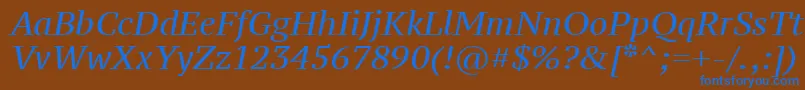 Ptz56f Font – Blue Fonts on Brown Background