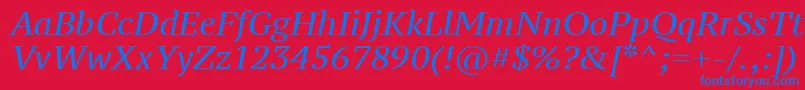 Ptz56f Font – Blue Fonts on Red Background