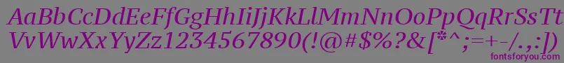フォントPtz56f – 紫色のフォント、灰色の背景