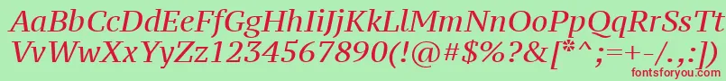 Ptz56f-fontti – punaiset fontit vihreällä taustalla