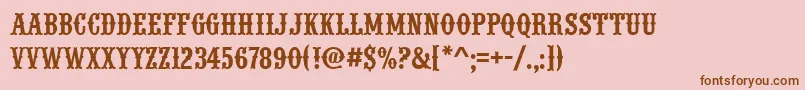 Fonte Urwwoodtypd – fontes marrons em um fundo rosa