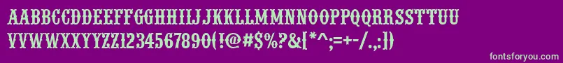 Urwwoodtypd Font – Green Fonts on Purple Background