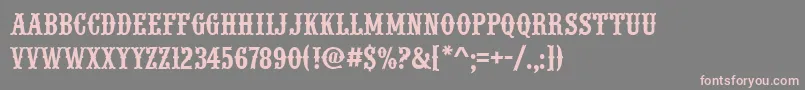 フォントUrwwoodtypd – 灰色の背景にピンクのフォント