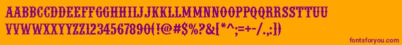 Urwwoodtypd Font – Purple Fonts on Orange Background