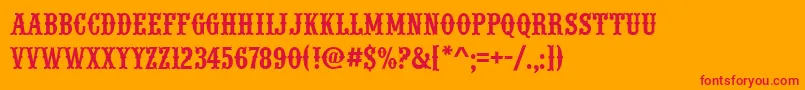 Urwwoodtypd Font – Red Fonts on Orange Background