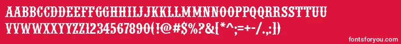 Urwwoodtypd Font – White Fonts on Red Background