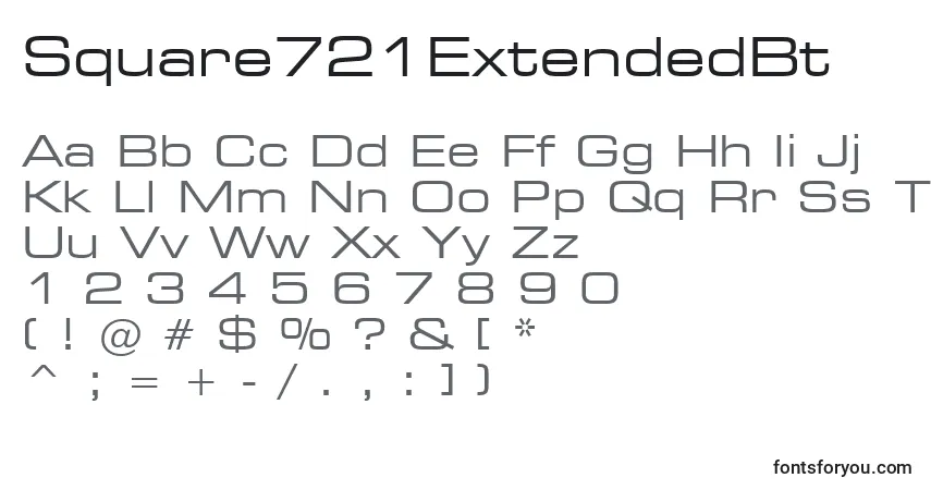 A fonte Square721ExtendedBt – alfabeto, números, caracteres especiais