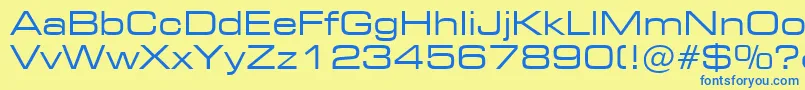 Fonte Square721ExtendedBt – fontes azuis em um fundo amarelo