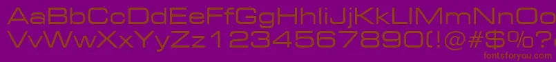 Square721ExtendedBt-Schriftart – Braune Schriften auf violettem Hintergrund