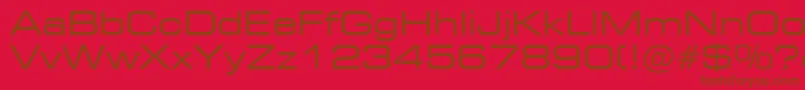 Square721ExtendedBt-Schriftart – Braune Schriften auf rotem Hintergrund